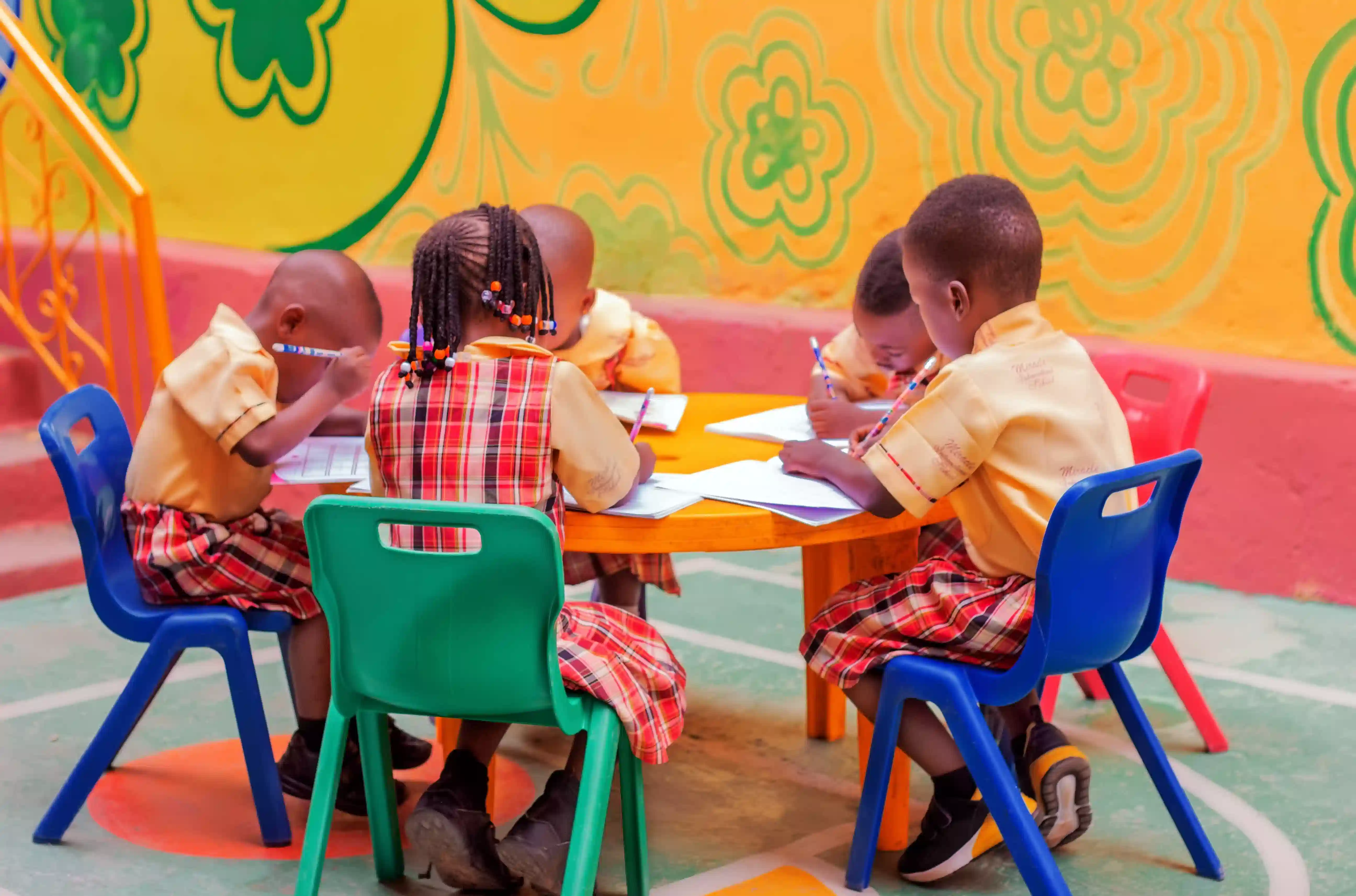 Students on campus at Living Miracle High School